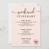 ビーチバッグ誕生日シルバーピンクグリッター週末 招待状 (裏面)