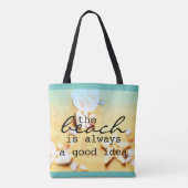 ビーチバッグ貝殻と砂付き文字 トートバッグ (裏面)