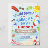 ビーチバッシュサマーボーイバースデーパーティー 招待状 (正面)