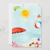 ビーチバッシュサマーボーイバースデーパーティー 招待状 (裏面)