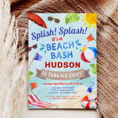 ビーチバッシュサマーボーイバースデーパーティー 招待状