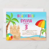 ビーチバッシュバースデーパーティー招待招待状 招待状 (正面)