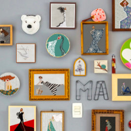 ビーチバベインホワイトフラワーズファッションイラストレーション フォトプリント           