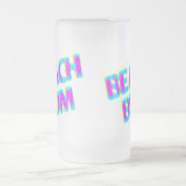 ビーチバムことわざピンクとティール（緑がかった色） フロストグラスビールジョッキ (中央)