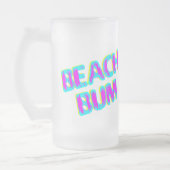 ビーチバムことわざピンクとティール（緑がかった色） フロストグラスビールジョッキ (左)