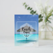 ビーチバムと茅葺きビーチ傘 ポストカード (スタンド正面)