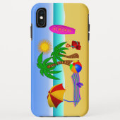 ビーチバムサンシーサーフシーンかわいいおもしろいタフ Case-Mate iPhoneケース (裏面)