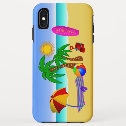 ビーチバムサンシーサーフシーンかわいいおもしろいタフ Case-Mate iPhoneケース (裏面)