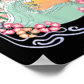 ビーチバムサンセットサマーバケーションハワイファミリーマット ポスター (角)