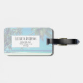 ビーチバムタイポグラフィと熱帯のヤシの木 ラゲッジタグ (裏面横)