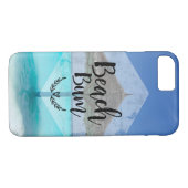 ビーチバムタイポグラフィ – アンブレラオントロピカルビーチ Case-Mate iPhoneケース (裏面(横))