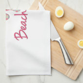 ビーチバムフリップフロップデザイン! キッチンタオル (四つ折り)