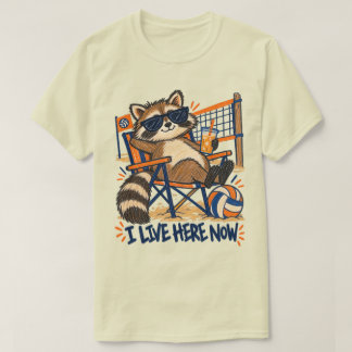ビーチバレーの達人アライグマ Tシャツ