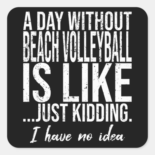 ビーチバレーボールおもしろいギフトアイディア スクエアシール (正面)