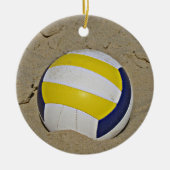 ビーチバレーボール写真 セラミックオーナメント (正面)