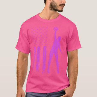 ビーチバレーボール米国国旗 Tシャツ