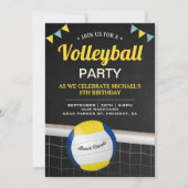 ビーチバレーボール誕生日パーティー 招待状 (正面)