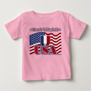 ビーチバレーボールUSA ベビーTシャツ