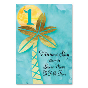 ビーチバンコテーブルカード#1から4 テーブルナンバー