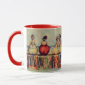 ビーチバンズオンビーチタオルかわいいおもしろいイラストレーション マグカップ (左)