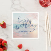 ビーチバースデーパーティーパーソナライズされたクテル スタンダードカクテルナプキン (インサイチュ)