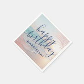 ビーチバースデーパーティーパーソナライズされたクテル スタンダードカクテルナプキン (角)