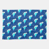 ビーチバードアートブルーシーグルス キッチンタオル (横)