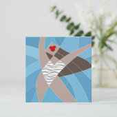 ビーチバーベスイムスーツ模型ファッションイラストレーション カード (スタンド正面)