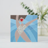 ビーチバーベスイムスーツ模型ファッションイラストレーション カード (スタンド正面)