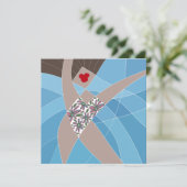 ビーチバーベスイムスーツ模型ファッションイラストレーション カード (スタンド正面)