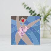 ビーチバーベスイムスーツ模型ファッションイラストレーション カード (スタンド正面)