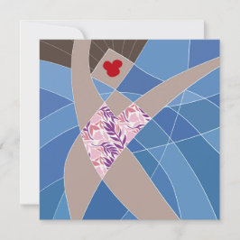 ビーチバーベスイムスーツ模型ファッションイラストレーション カード