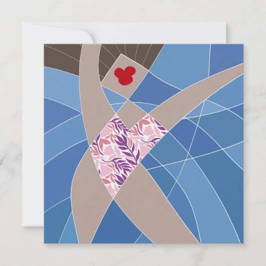 ビーチバーベスイムスーツ模型ファッションイラストレーション カード (正面)