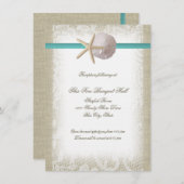 ビーチバーラップアンドレースアクア披露宴 招待状 (正面/裏面)