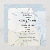 ビーチバーラップサンドドルブライダルシャワー招待 招待状 (正面/裏面)