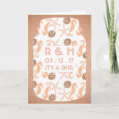 ビーチバーラップメイソンジャールベビー発表 案内状 (正面)