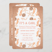 ビーチバーラップメイソンジャールベビー発表 案内状 (正面/裏面)