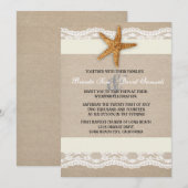 ビーチバーラップレース結婚式招待状 招待状 (正面/裏面)