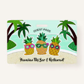 ビーチパイナップルカスタム文字パーティーバッジ バッジ (正面)