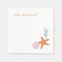 ビーチパステルスケッチカクテルナプキンス