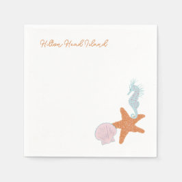 ビーチパステルスケッチカクテルナプキンス スタンダードカクテルナプキン