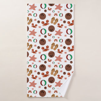 ビーチパタンバスタオル：休暇の準備 バスタオル