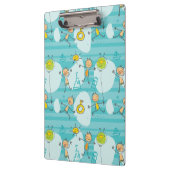 ビーチパターンで遊んでいるかわいい子供 クリップボード (左)