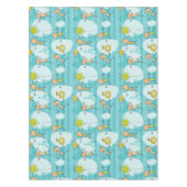 ビーチパターンで遊んでいるかわいい子供 テーブルクロス (正面)