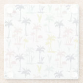 ビーチパターンによるパステル調のヤシの木 ガラスコースター (裏面)