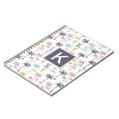 ビーチパターンによるパステル調のヤシの木 ノートブック (左側)