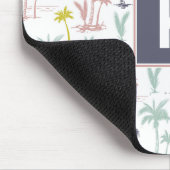 ビーチパターンによるパステル調のヤシの木 マウスパッド (コーナー)