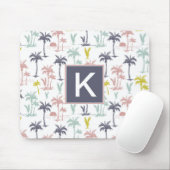 ビーチパターンによるパステル調のヤシの木 マウスパッド (マウス)