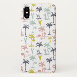 ビーチパターンによるパステル調のヤシの木 iPhone X ケース