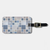 ビーチパターン水彩モノグラム荷物タグ ラゲッジタグ (正面横)